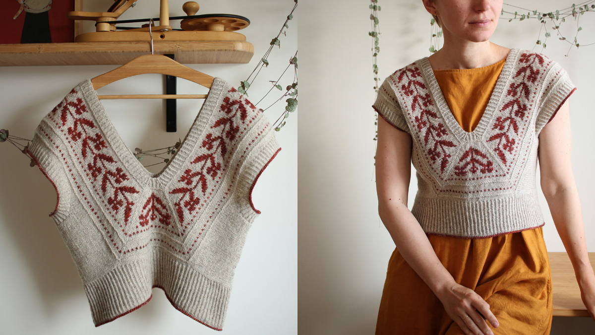 Knitting pattern Bifurca vest by Teti Lutsak