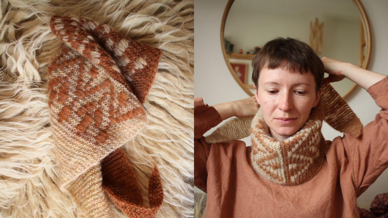 Knitting pattern Nivalis scarf by Teti Lutsak