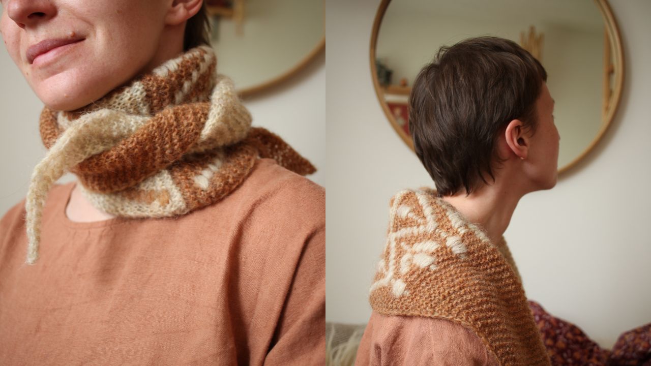 Knitting pattern Nivalis scarf by Teti Lutsak