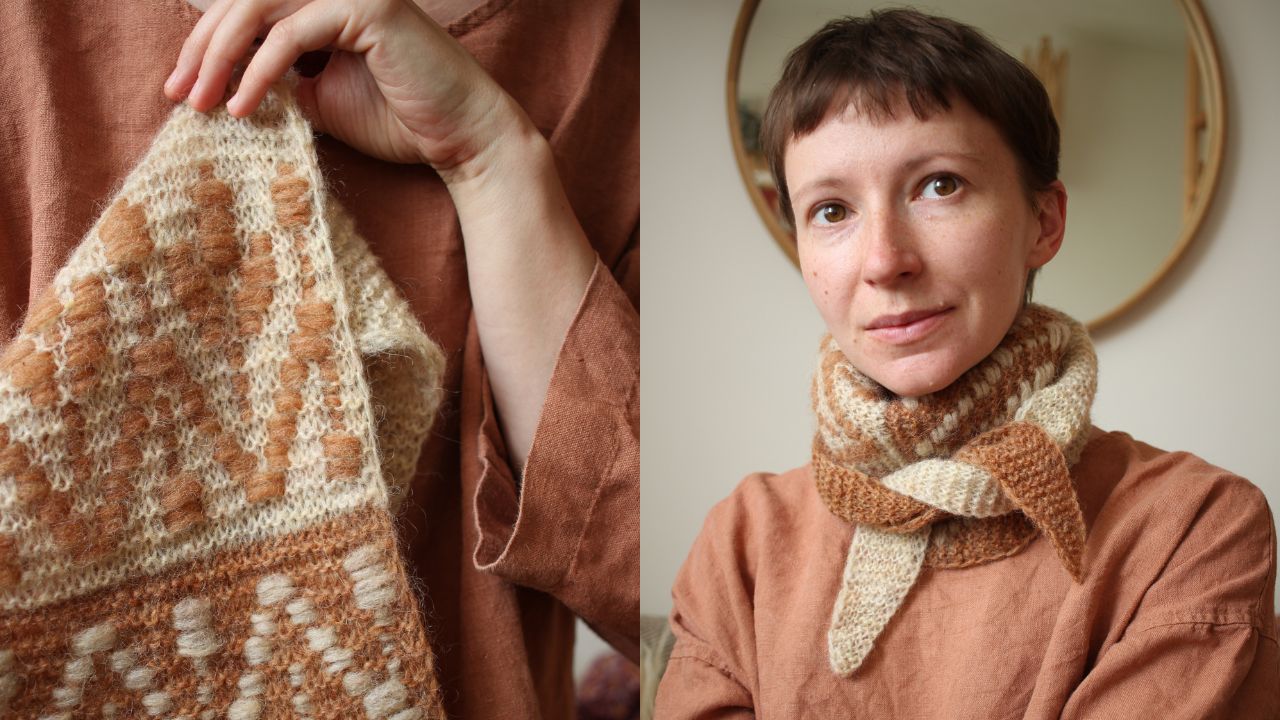 Knitting pattern Nivalis scarf by Teti Lutsak